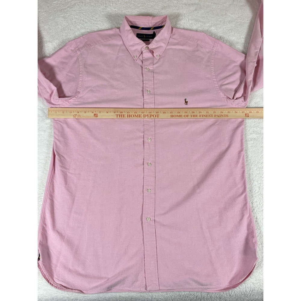 Polo Ralph Lauren Classic Fit Pink 100% Cotton Oxford Cloth Button Down Mens XLT - Picture 9 of 10